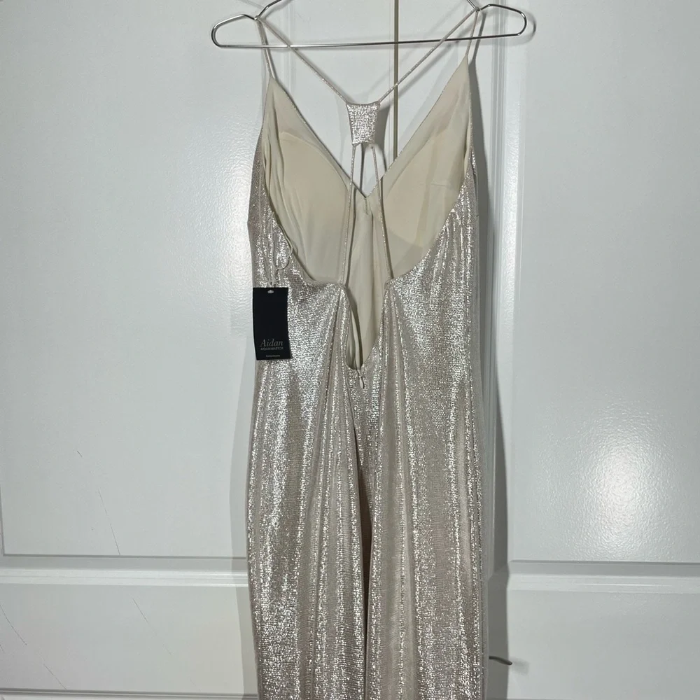 Aidan Mattox Silver Column Dress size 14 NWT - Picture 9 of 13